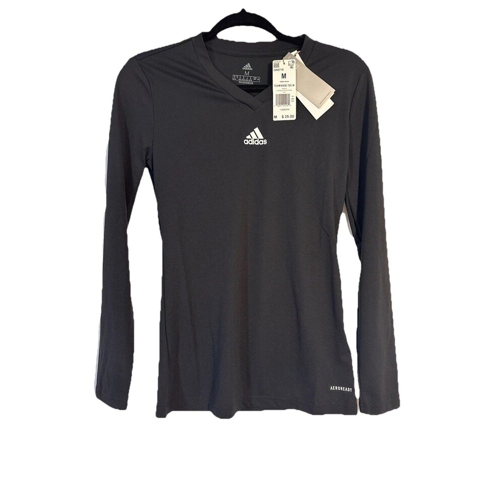 Adidas Women's Medium Black Team Base Long Sleeve Tee T-Shirt, GN5718 NWT